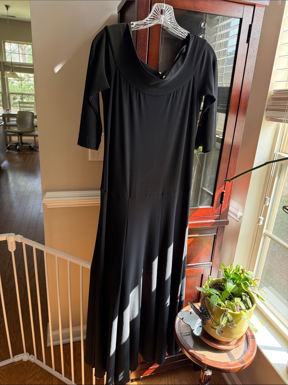Joseph Ribkoff Black Long-Sleeve Draped Neck Dress